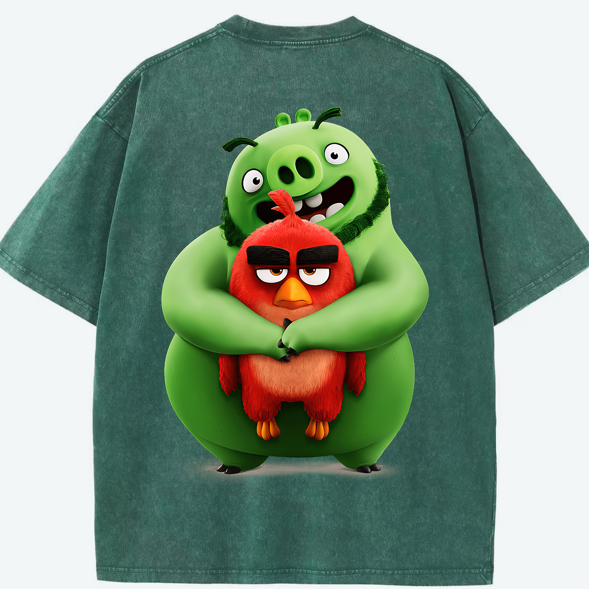 （画像用） Angry Birds アングリーバード 綿100% ヴィンテージ風 半袖Tシャツ（背面プリント）